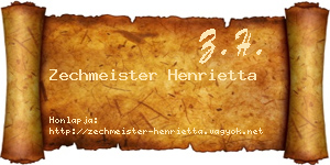 Zechmeister Henrietta névjegykártya